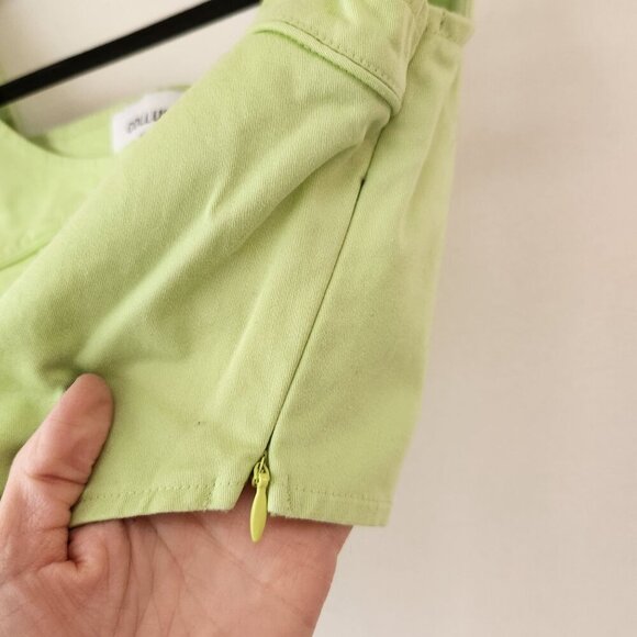 Collusion Lime Green Corset Tank Top Crop Shirt Cropped Spring Women's 4 - Picture 4 of 7